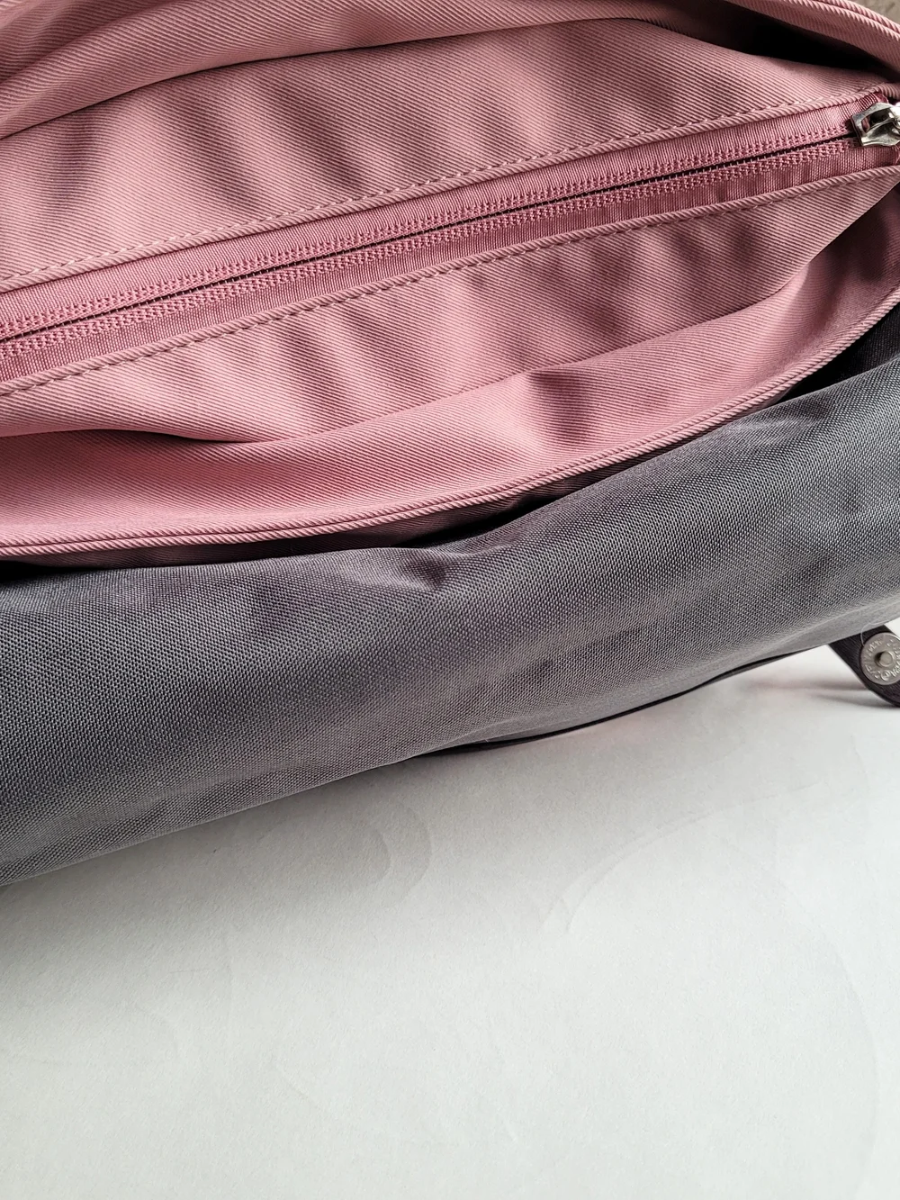 Anello Pink Canvas Backpack with Dark Brown Trim